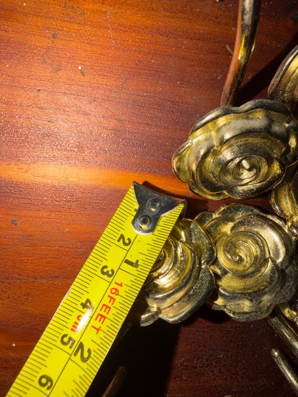 Brass Rose Flower Design Vintage Curtain Hooks Set of 12 cottagecore granny - Picture 6 of 7